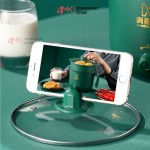 Nồi Lẩu Điện Mini Chống Dính Cầm Tay Chất Lượng Cao Tặng Khay Hấp Dung Tích 1,8L 18cm