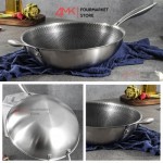 Chảo Vân Tổ Ong Chống Dính Lòng Sâu 2 Mặt Inox 304 Size 32cm