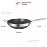 Chảo Vân Tổ Ong Chống Dính Lòng Sâu 2 Mặt Inox 304 Size 32cm