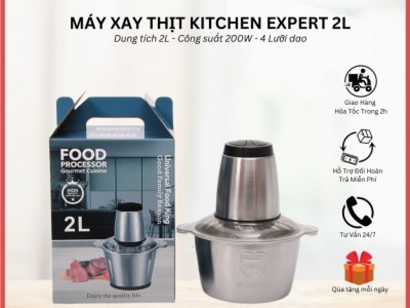 Máy Xay Thịt Cối Inox 304 Kitchen Expert 2L