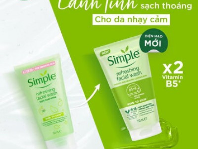 Sữa Rửa Mặt Simple Giúp Da Sạch Thoáng 150ml