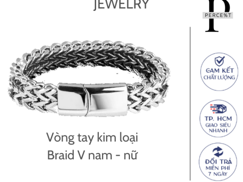 VÒNG TAY KIM LOẠI NAM, NỮ BRAID V 